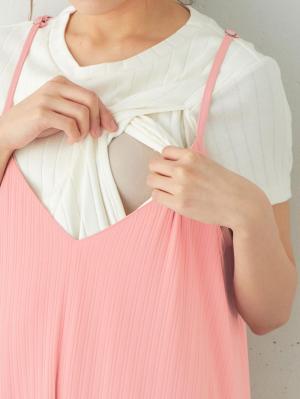 マタニティ ワンピース|ランダムリブリラックスキャミワンピース　マタニティ・授乳服【出産後も長く使える】