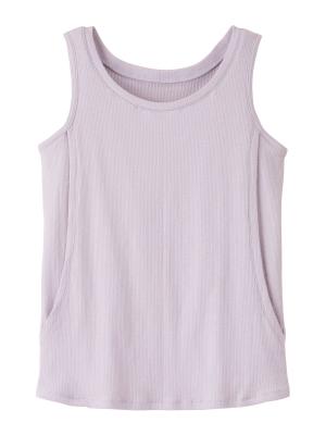 マタニティ トップス|【親子コーデ可】リブテレコベーシックタンクトップ マタニティ・授乳服【出産後も長く使える】|ラベンダー