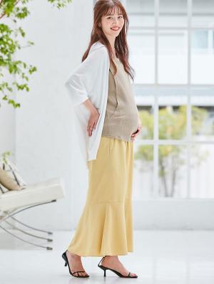 マタニティ トップス|【親子コーデ可】リブテレコベーシックタンクトップ マタニティ・授乳服【出産後も長く使える】|グレージュ