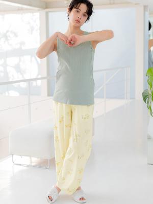 マタニティ トップス|【親子コーデ可】リブテレコベーシックタンクトップ マタニティ・授乳服【出産後も長く使える】|グレー