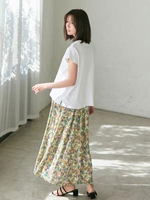 マタニティ ワンピース コーデらくちんリブtシャツ 花柄スカートドッキングロングワンピース マタニティ 授乳服 マタニティウェア 授乳服通販 エンジェリーベ 公式 マタニティ ワンピース コーデらくちんリブtシャツ 花柄スカートドッキングロングワンピース マタニティ 授乳服 マタニティウェア 授乳服通販 エンジェリーベ 公式