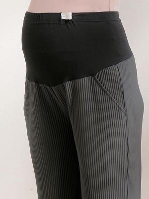 マタニティ パンツ|【マタニティ・産後対応】フリーカットできるリブフレアパンツ【出産後も長く使える】