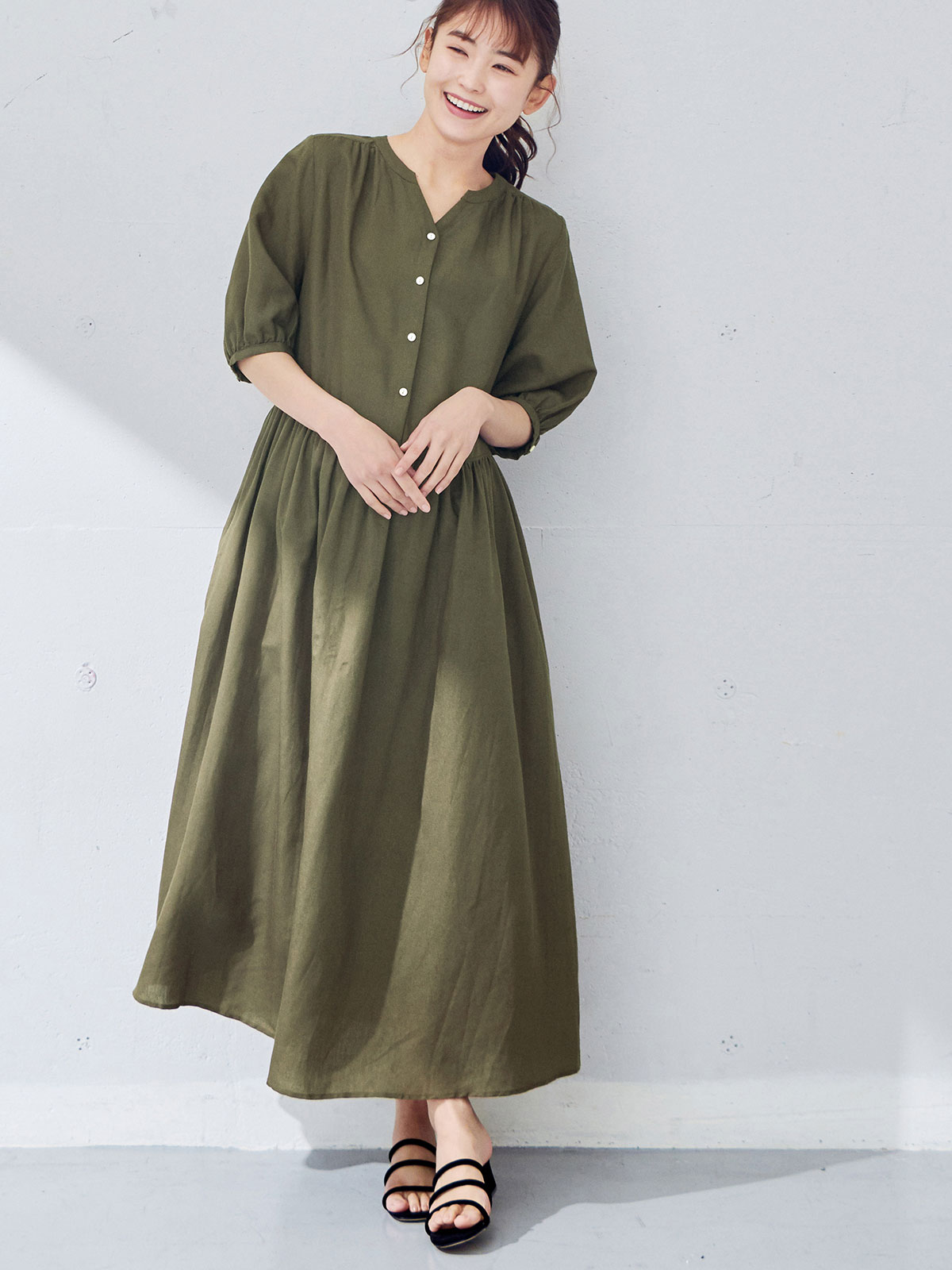 マタニティ ワンピース マタニティ 授乳服 五分袖テンセル麻ギャザーフレアワンピース マタニティウェア 授乳服通販 エンジェリーベ 公式 マタニティ ワンピース マタニティ 授乳服 五分袖テンセル麻ギャザーフレアワンピース マタニティウェア 授乳服通販 エンジェリーベ 公式