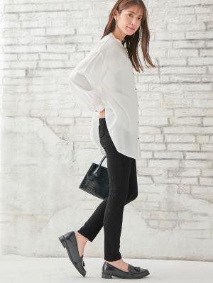 マタニティ パンツ|【産後用】ママと開発した産後サポートVパンツハイストレッチスキニー|ブラック