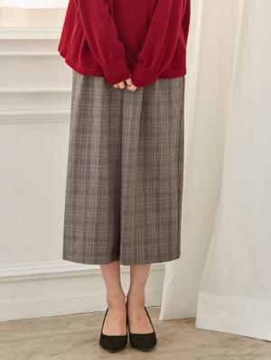 マタニティ パンツ|【産後用】ママと開発した産後サポートVパンツタックワイド|グレンチェック