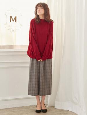 マタニティ パンツ|【産後用】ママと開発した産後サポートVパンツタックワイド|グレンチェック