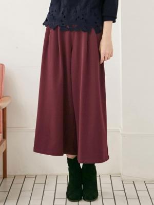 マタニティ パンツ|【産後用】ママと開発した産後サポートVパンツタックワイド|ボルドー