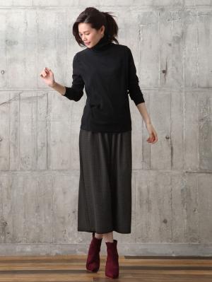 マタニティ パンツ|【産後用】ママと開発した産後サポートVパンツタックワイド|ウィンドウペンチェック