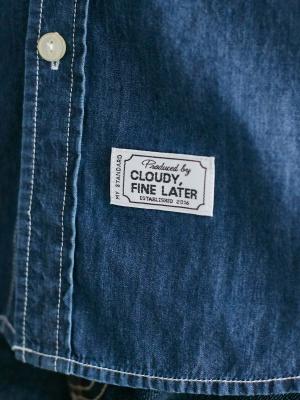 ベビートップス|CLOUDY FINE LATER（クラウディファインレター）デニムスタンドカラーシャツforPAPA