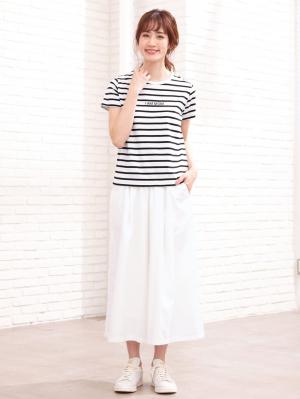 マタニティ トップス|【パパ・ママ・ベビー3点セット】Tシャツセット|オフ×ブラック