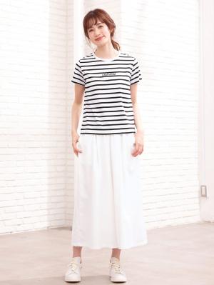 マタニティ トップス|【パパ・ママ・ベビー3点セット】Tシャツセット|オフ×ブラック