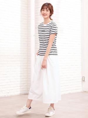 マタニティ トップス|【パパ・ママ・ベビー3点セット】Tシャツセット|オフ×ブラック