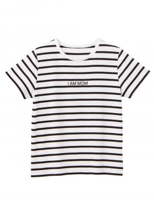 マタニティ トップス|【パパ・ママ・ベビー3点セット】Tシャツセット|オフ×ブラック