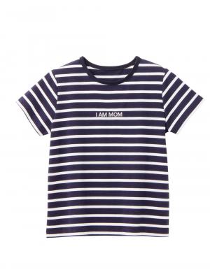 マタニティ トップス|【パパ・ママ・ベビー3点セット】Tシャツセット|ネイビー×オフ