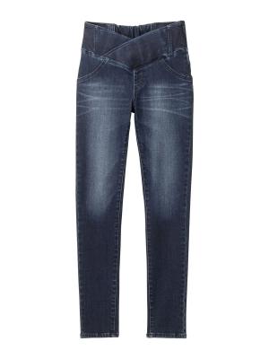 マタニティ パンツ|【産後用】ママと開発した産後サポートVパンツハイストレッチスキニー|ネイビー