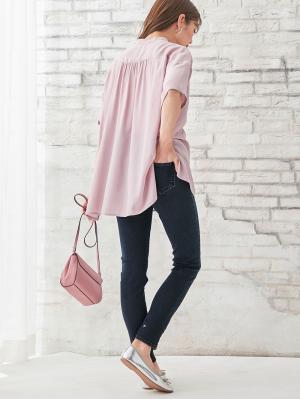 マタニティ パンツ|【産後用】ママと開発した産後サポートVパンツハイストレッチスキニー|ネイビー