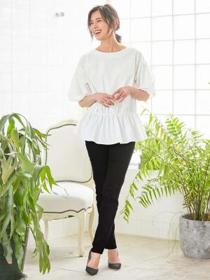 マタニティ パンツ|【産後用】ママと開発した産後サポートVパンツハイストレッチスキニー|ブラック