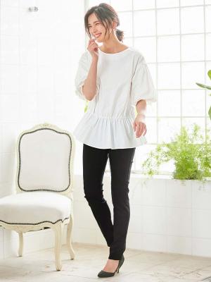 マタニティ パンツ|【産後用】ママと開発した産後サポートVパンツハイストレッチスキニー|ブラック