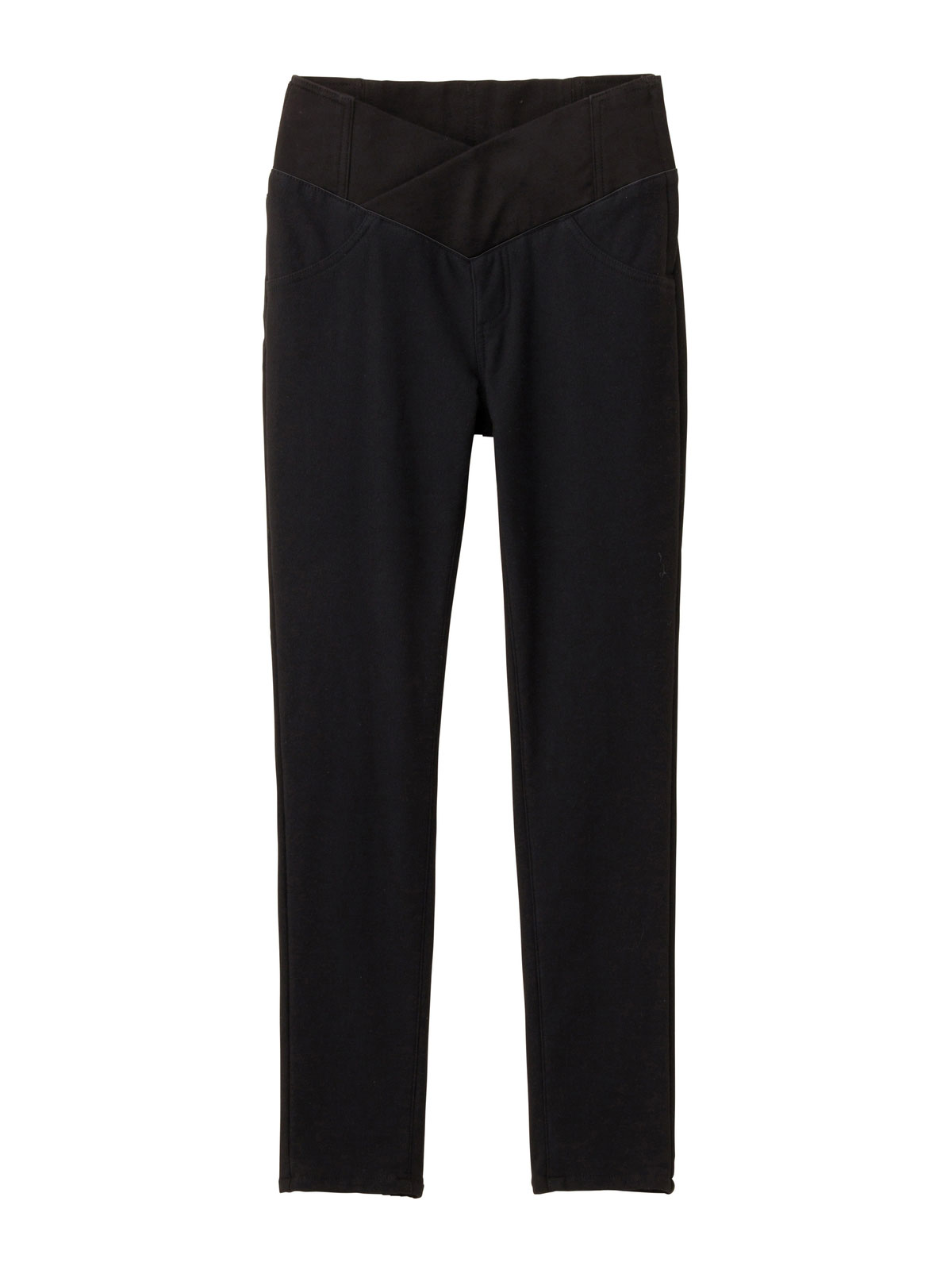 マタニティ パンツ|【産後用】【あったか】ママと開発した産後サポートV裏フェルトタッチ起毛スキニーパンツ|ブラック