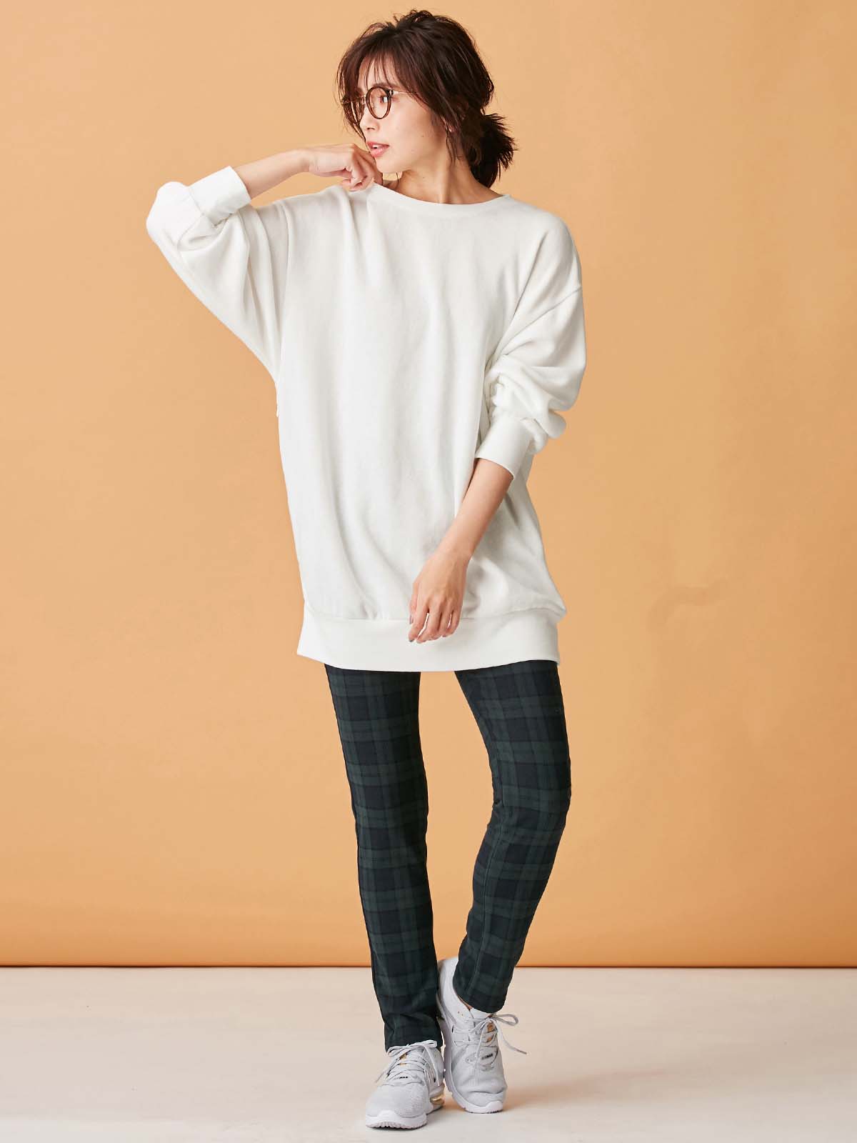 マタニティ パンツ|【産後用】【あったか】ママと開発した産後サポートV裏フェルトタッチ起毛スキニーパンツ|ブラックウォッチ