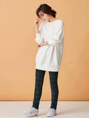 マタニティ パンツ|【産後用】【あったか】ママと開発した産後サポートV裏フェルトタッチ起毛スキニーパンツ|ブラックウォッチ