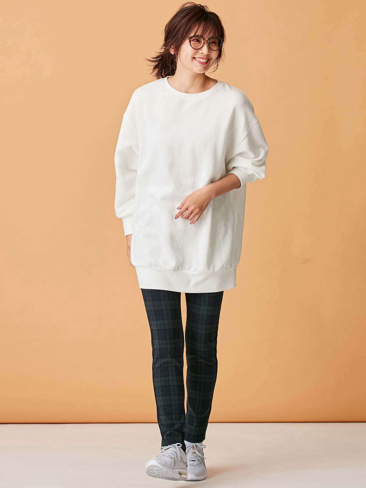 マタニティ パンツ|【産後用】【あったか】ママと開発した産後サポートV裏フェルトタッチ起毛スキニーパンツ|ブラックウォッチ