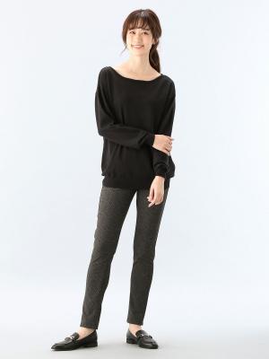 マタニティ パンツ|【産後用】【あったか】ママと開発した産後サポートV裏フェルトタッチ起毛スキニーパンツ|グレンチェック