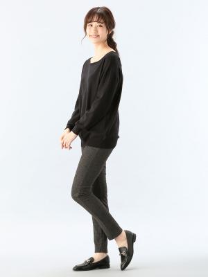 マタニティ パンツ|【産後用】【あったか】ママと開発した産後サポートV裏フェルトタッチ起毛スキニーパンツ|グレンチェック