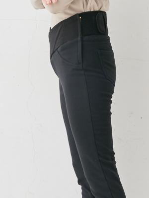 マタニティ パンツ|【産後用】【あったか】ママと開発した産後サポートV裏フェルトタッチ起毛スキニーパンツ