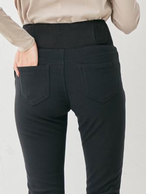 マタニティ パンツ|【産後用】【あったか】ママと開発した産後サポートV裏フェルトタッチ起毛スキニーパンツ