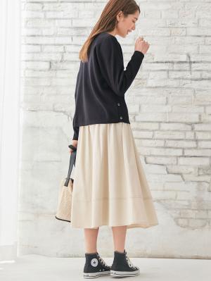 マタニティ スカート|【選んでオトクな割引キャンペーン対象】【産後用】ママと開発した骨盤サポートツィルストレッチスカート|アイボリー