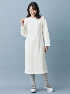 マタニティ ワンピース|【あったか】裏起毛シンプルワンピース　産後・授乳服|オフ