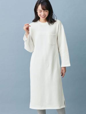 マタニティ ワンピース|【あったか】裏起毛シンプルワンピース　産後・授乳服|オフ