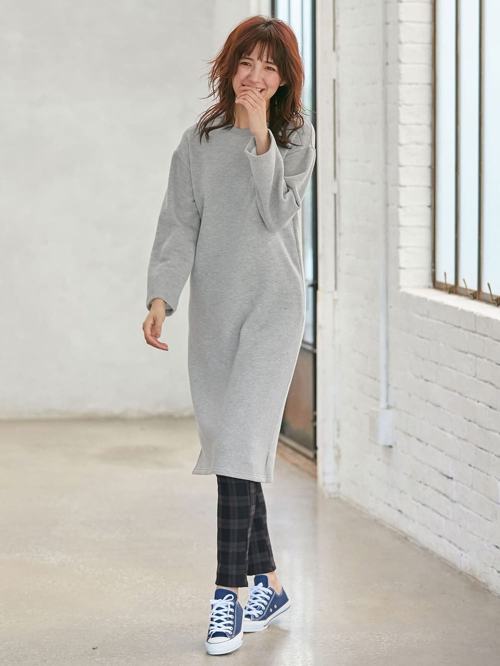 未使用　高島屋購入　裏起毛　マタニティ＆授乳ワンピースと長袖授乳服 ニットソー裏起毛ワンピース（マタニティ/授乳服）授乳口付き