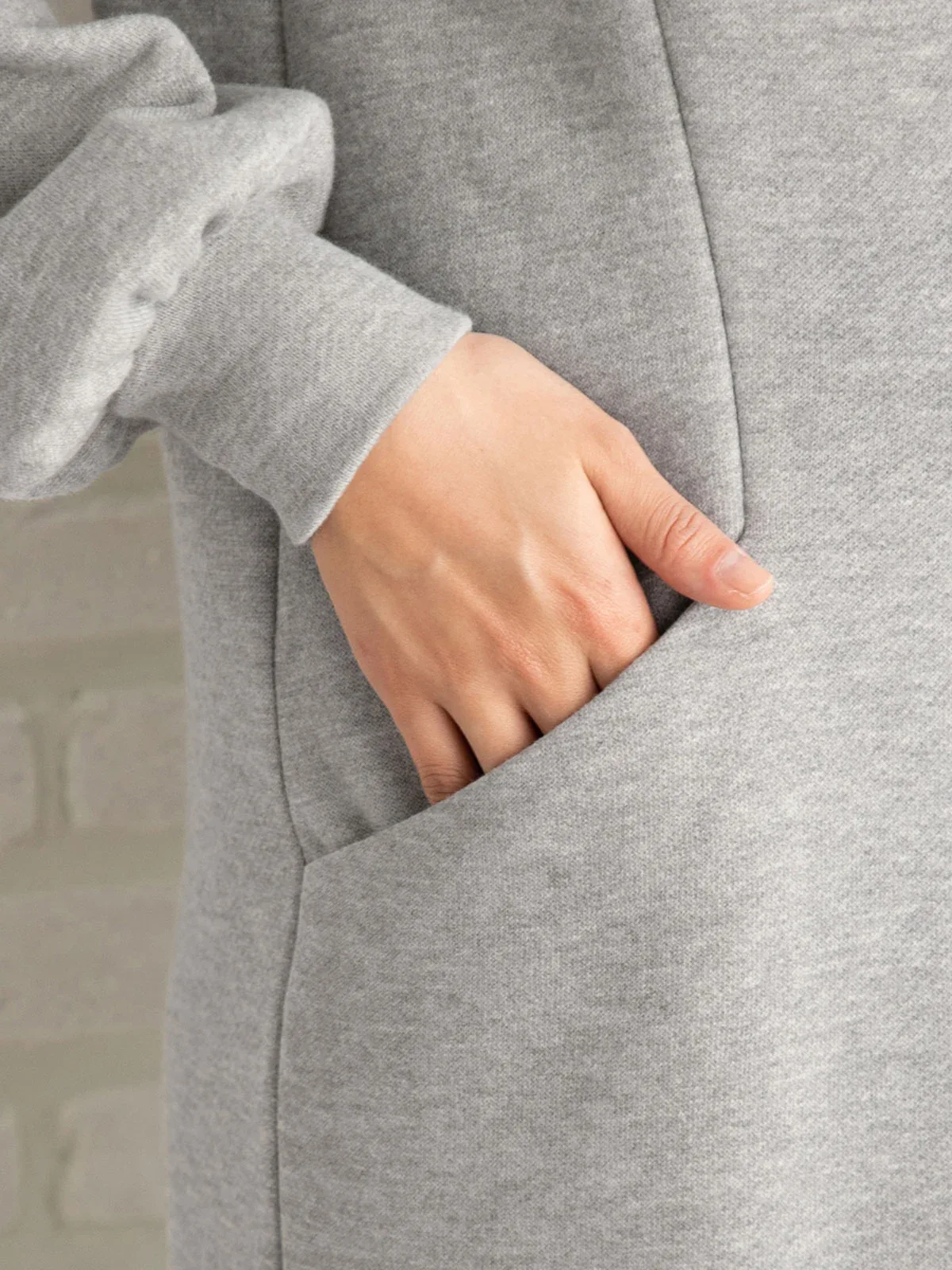 授乳ワンピース|【あったか】裏起毛ボリューム袖ワンピース　産後・授乳服