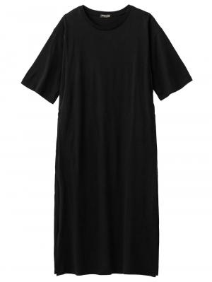 授乳トップス|サイドスリットチュニック　産後・授乳服【出産後も長く使える】|ブラック