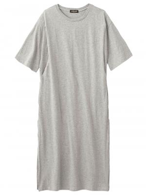 授乳トップス|サイドスリットチュニック　産後・授乳服【出産後も長く使える】|杢グレー