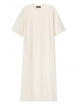 授乳トップス|サイドスリットチュニック　産後・授乳服【出産後も長く使える】|ホワイトショートスリット