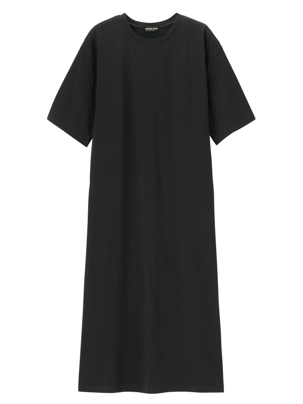 授乳トップス|サイドスリットチュニック　産後・授乳服【出産後も長く使える】|ブラックショートスリット