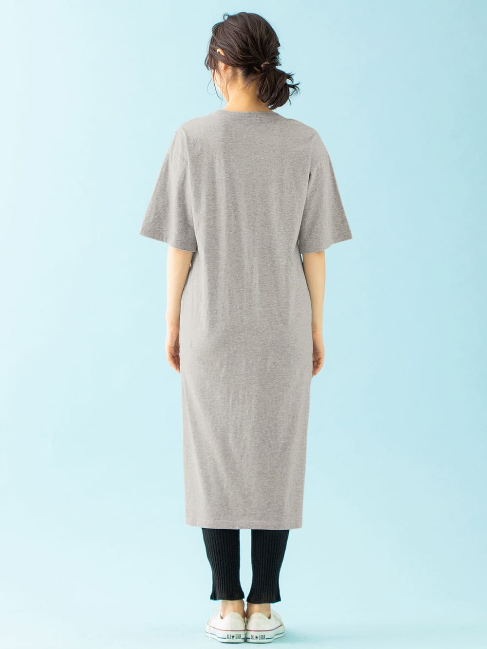 授乳トップス|サイドスリットチュニック　産後・授乳服【出産後も長く使える】|杢グレー