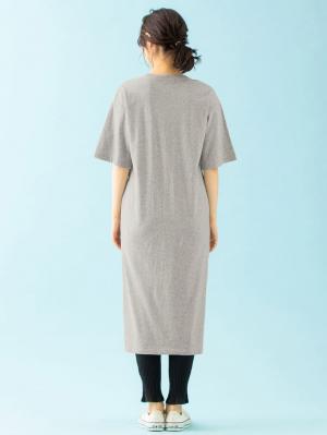 授乳トップス|サイドスリットチュニック　産後・授乳服【出産後も長く使える】|杢グレー