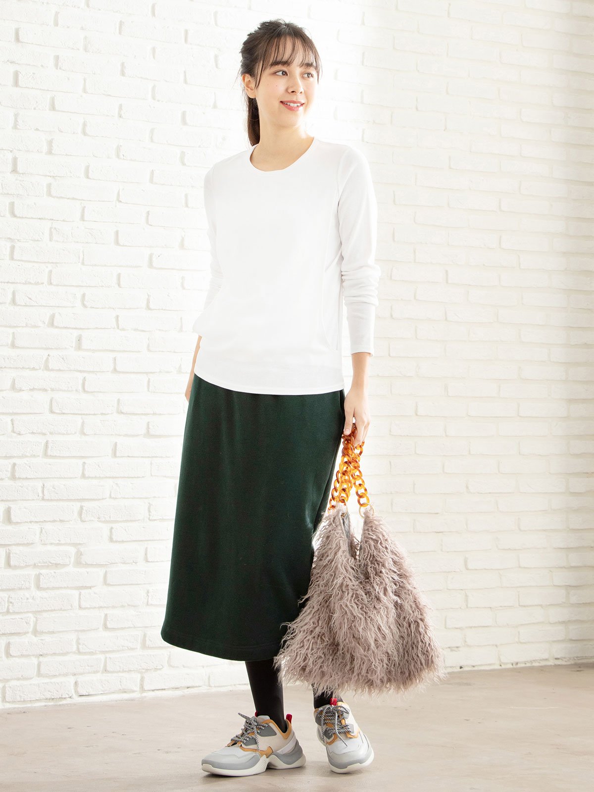 産後授乳服 綿混やわらかフライスクルーネックtシャツ マタニティウェア 授乳服通販 エンジェリーベ 公式