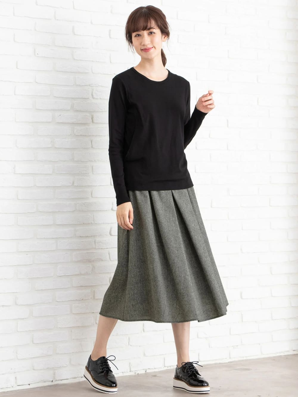 産後授乳服 綿混やわらかフライスクルーネックtシャツ マタニティウェア 授乳服通販 エンジェリーベ 公式