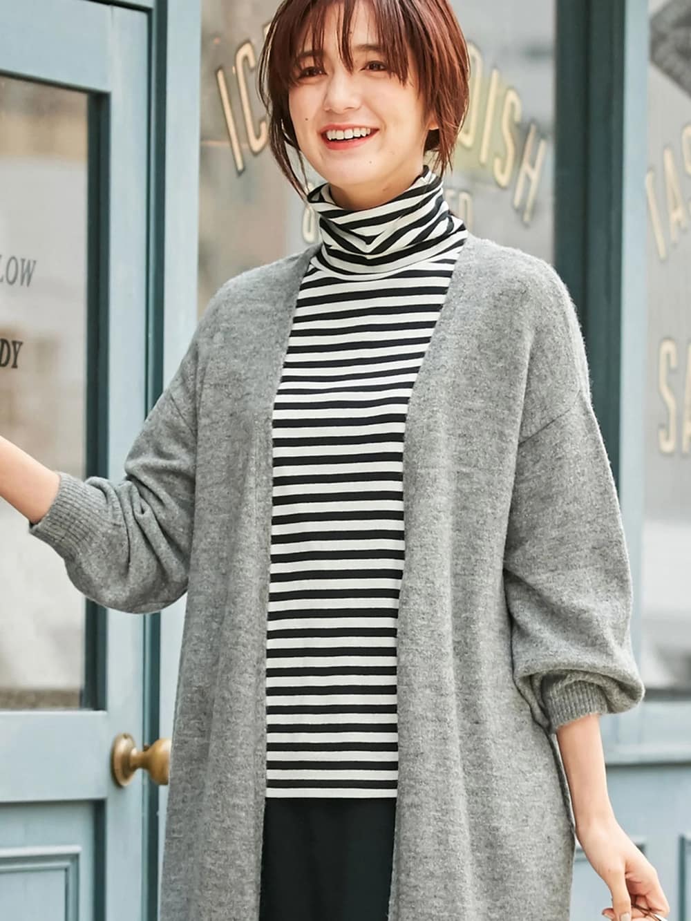 産後授乳服 綿混やわらかフライスタートルネックtシャツ マタニティウェア 授乳服通販 エンジェリーベ 公式