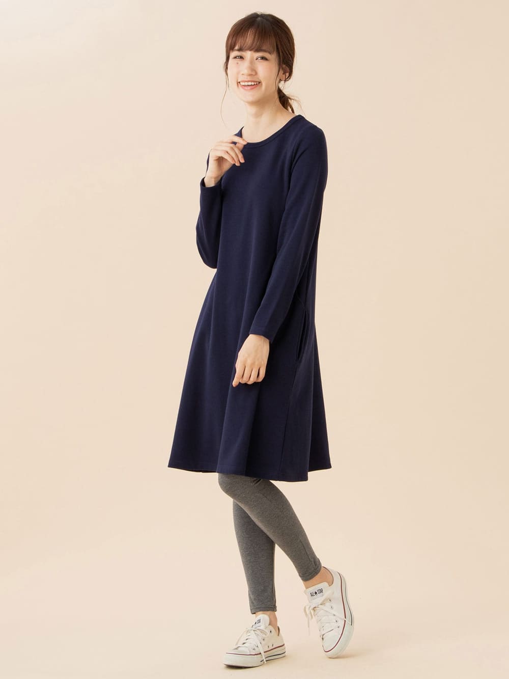 産後授乳服 ラウンドネックaラインワンピース マタニティウェア 授乳服通販 エンジェリーベ 公式 産後授乳服 ラウンドネックaラインワンピース マタニティウェア 授乳服通販 エンジェリーベ 公式