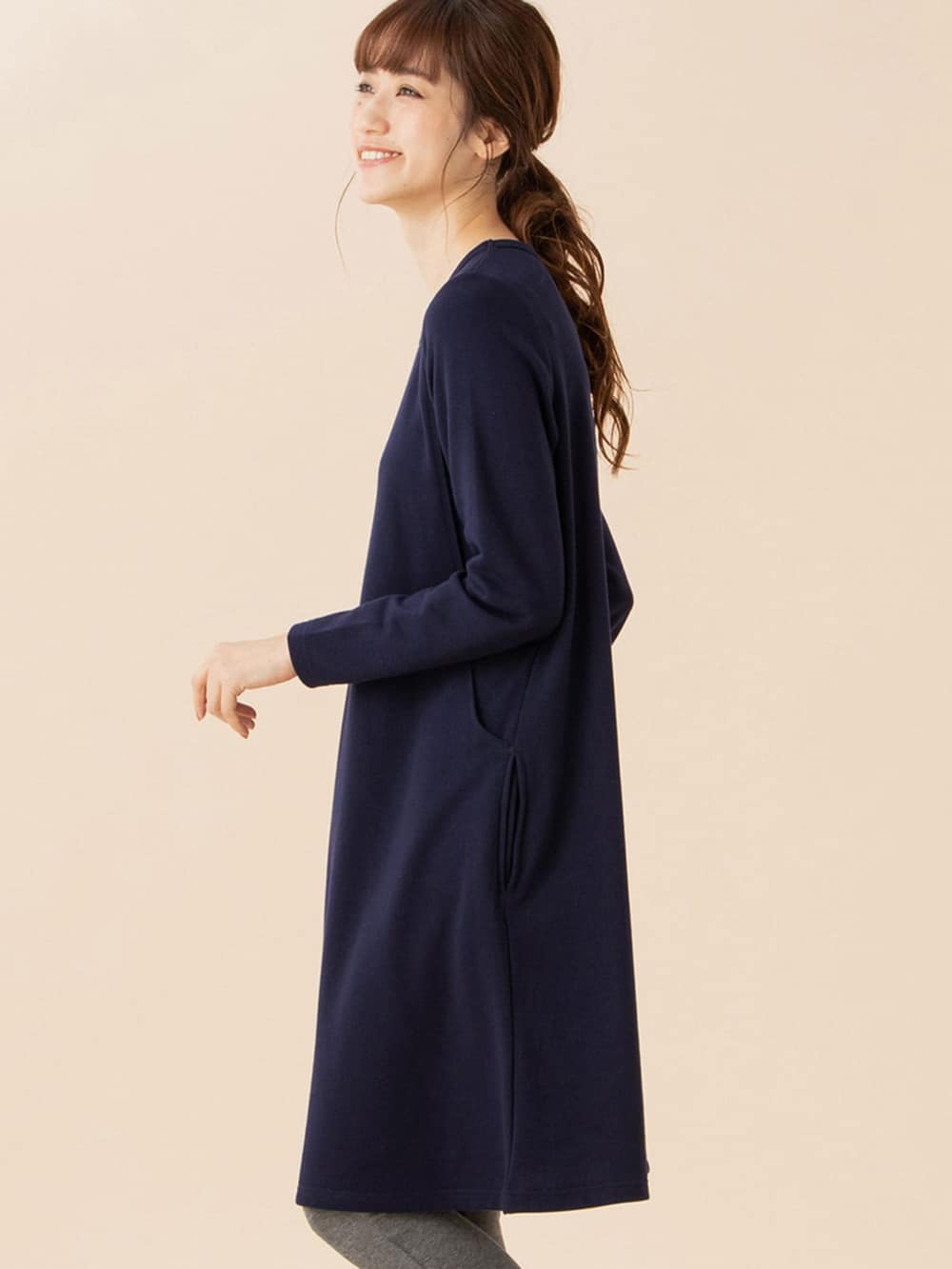 産後授乳服 ラウンドネックaラインワンピース マタニティウェア 授乳服通販 エンジェリーベ 公式 産後授乳服 ラウンドネックaラインワンピース マタニティウェア 授乳服通販 エンジェリーベ 公式