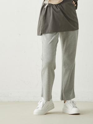 マタニティ パンツ|産後用 骨盤ベルト内蔵ストレートパンツ【出産後も長く使える】|グレー