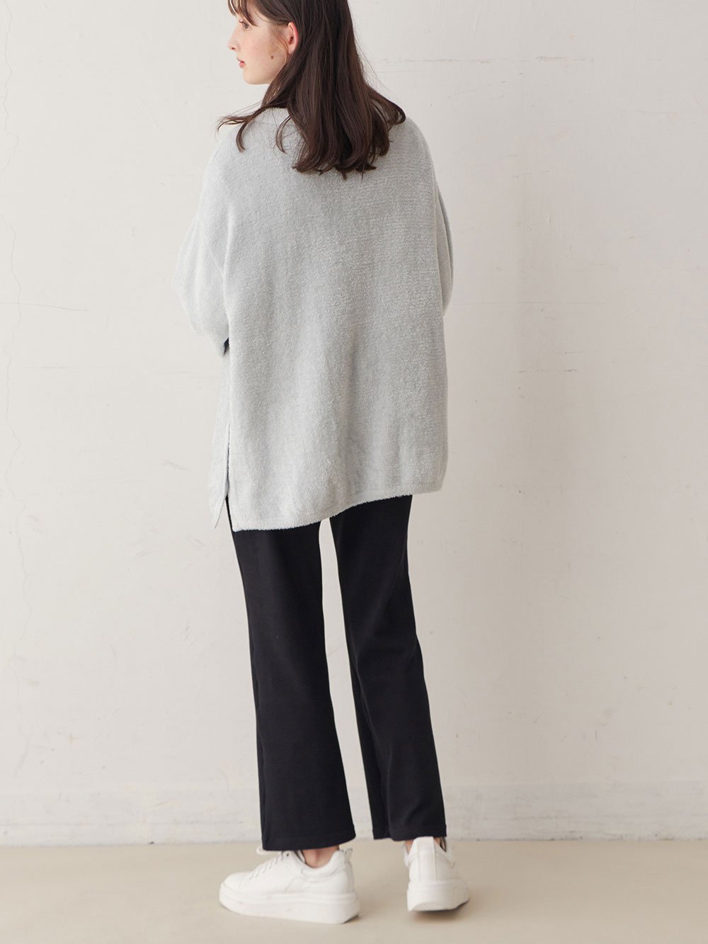 マタニティ パンツ|産後用 骨盤ベルト内蔵ストレートパンツ【出産後も長く使える】|ブラック