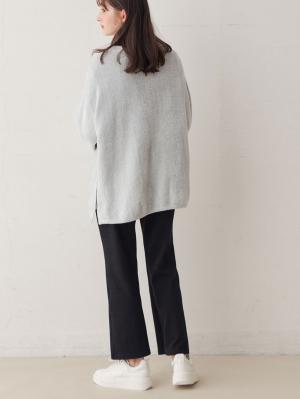 マタニティ パンツ|産後用 骨盤ベルト内蔵ストレートパンツ【出産後も長く使える】|ブラック