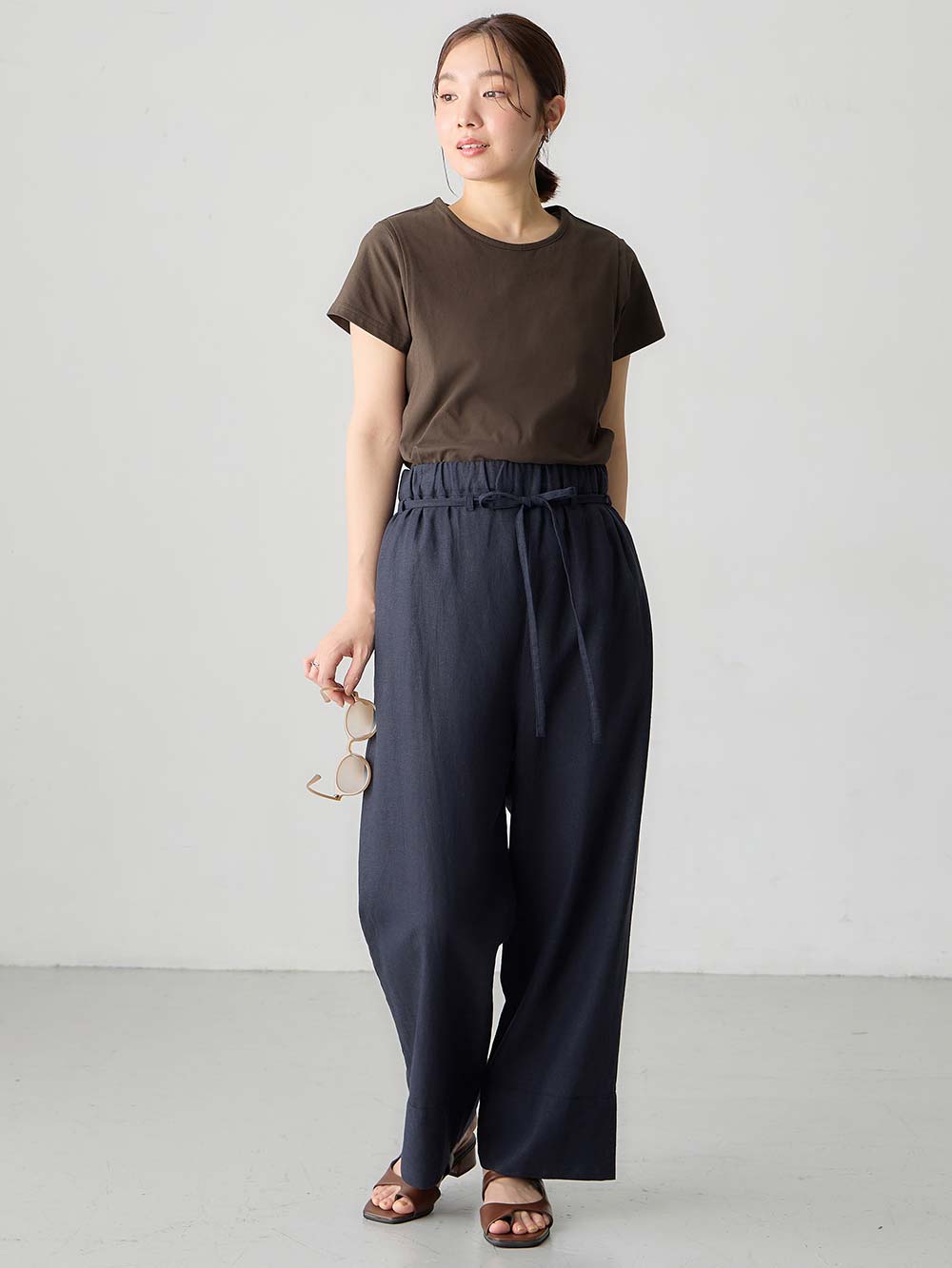 マタニティ トップス|【産後ママにやさしい防汚加工】綿100%授乳半袖TEE|ブラウン
